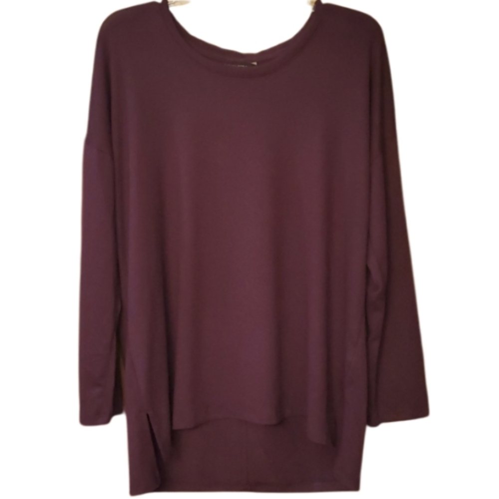 Banana Republic Womans Purple Knit Long Sleeve Shirt Size Large